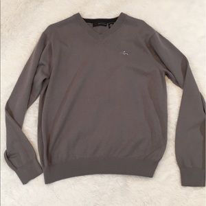 Gray Greg Norman Medium V-Neck Sweater